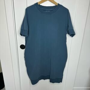 Universal Standard Grace Blue Side Zip Sweatshirt Dress Size XS